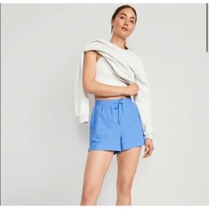 Old‎ Navy Active Powersoft Womens High-Rise Go Dry Shorts Size XL Blue Workout